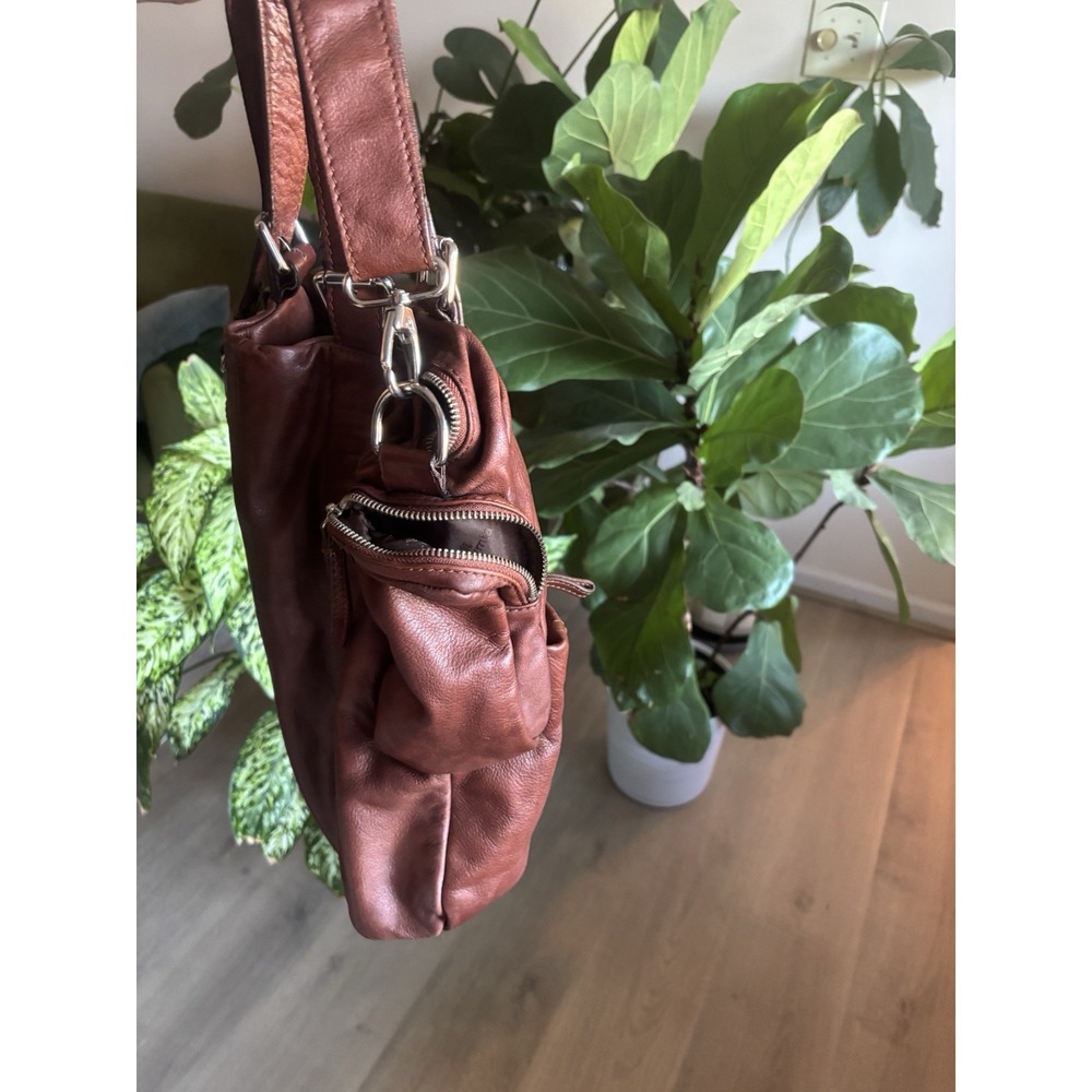 RARE CROMIA Genuine Italian Leather Double Handle Silv Hardware Made in Italy - Picture 11 of 14